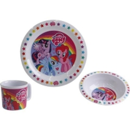 Imagem da oferta Kit Alimentação Prato Raso e Fundo com Copo My Little Pony - By Kids