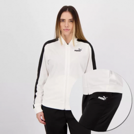 Imagem da oferta Agasalho Puma Tricot Suit Cl Feminino Branco e Preto - Preto