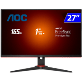 Imagem da oferta Monitor 27" Gamer AOC 27G2SE Full HD AMD FreeSync Premium Pro 165Hz 1ms
