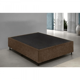 Imagem da oferta Base Cama Box Casal Suede 138x188 Marrom