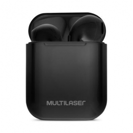 Imagem da oferta Fone de Ouvido Bluetooth Multilaser TWS Airbud Recarregável Preto - PH358