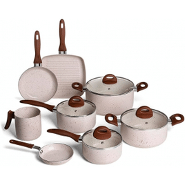 Imagem da oferta Brinox Conjunto Panelas 8Pcs Ceramic Life Smart Plus Vanilla