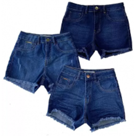 Imagem da oferta Kit 3 Shorts Jeans Imporium Feminino Cós Alto - Imporium Jeans