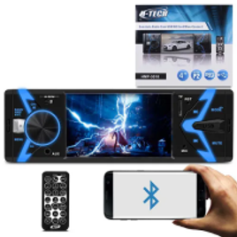 Imagem da oferta MP5 Player Automotivo 1 Din LCD 4" Bluetooth MP3 MP4 USB SD P2 FM Com Controle H-TECH HPM 3010P