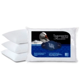 Imagem da oferta Kit 4 Travesseiros Pluma De Ganso Premium 50x70cm Casa Dona 200 Fios Branco