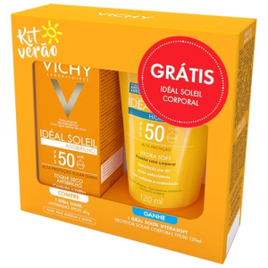 Imagem da oferta Kit Vichy Ideal Soleil Protetor Solar Facial Antibrilho Fps50 40g + Protetor Solar Corporal Hydrasoft Fps50 200ml