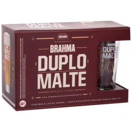 Imagem da oferta Kit Cerveja Brahma Duplo Malte Lager 6 Unidades - 350ml com Copo
