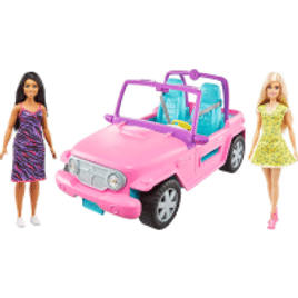 Imagem da oferta Brinquedo Veículo para Boneca Barbie Jeep com Boneca e Amigo