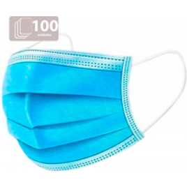 Kit Máscaras de Proteção Facial Descartável 100 Unidades