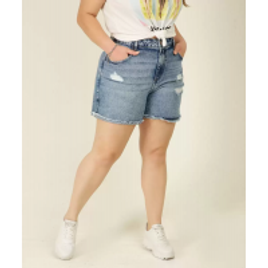 Imagem da oferta Short Plus Size Feminino Jeans Destroyed Barra Desfiada Marisa