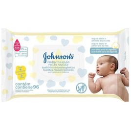 Imagem da oferta Lenços Umedecidos Johnsons Baby Recém-Nascido - Sem Fragrância 96 unidades