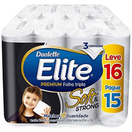 Imagem da oferta Papel Higiênico Elite Premium Folha Tripla Soft 16 rolos Branco
