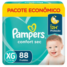 Imagem da oferta 2 Pacotes de Fralda Pampers Confort Sec XG 88 Unidades