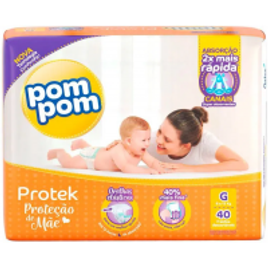 Imagem da oferta 3 Pacotes Fralda Pom Pom Protek Proteção de Mãe Mega G - 40 (120) Unidades