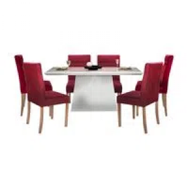 Conjunto Sala de Jantar Mesa Bonnie com 6 Cadeiras Embaú - Wood Prime 43025