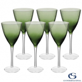 Imagem da oferta Conjunto de Taças de Vinho Oliver de Vidro 250 ml com 06 Peças Verde - GS