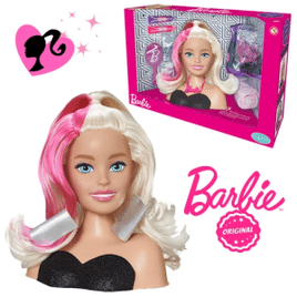 Imagem da oferta Boneca Barbie Busto Para Pentear Com Acessórios Cabeleireiro Com Secador Cabelo