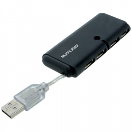 Hub 4 Portas Multilaser Slim 2.0 Preto- Ac064