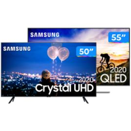 Imagem da oferta Combo Smart TVs 4K QLED 55” Samsung 55Q70TA Wi-Fi - Bluetooth HDR 4 HDMI 2 USB + Crystal UHD 4K 50” 50TU8000