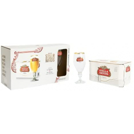 Imagem da oferta Kit Cerveja Stella Artois - 8 Latas 269ml + 1 Cálice 250ml