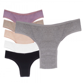 Kit 10 Calcinha de Algodão Tanga Sortida Comfort Cotton Feminina