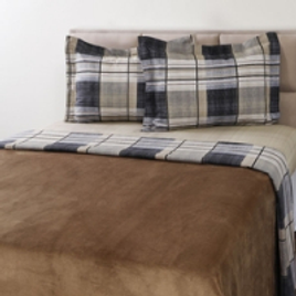 Imagem da oferta Enxoval com Cobertor Queen Harry Khaki 5 Peças - Casa & Conforto