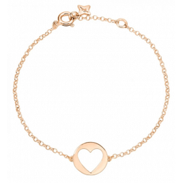 Imagem da oferta Pulseira Life Mini Me Coração em Liga Rosé com Banho de Ouro Rosé 18k