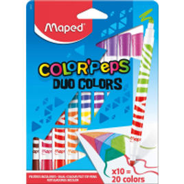 Imagem da oferta Caneta Hidrográfica Color Peps Duo Color Estojo 10 Cores Maped 26 Multicor