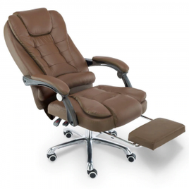 Imagem da oferta Cadeira para Escritório Giratória com apoio para os pés - LMS-BY-8436-T3 - Marrom