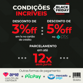 Imagem da oferta Condições incríveis Black Friday na Madesa - Parcelamento em até 12x e desconto de 5% no Pix