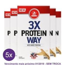 Imagem da oferta Kit 5x Way Protein 3x: Blend de proteínas concentradas soja leite e albumina - Midway 300g