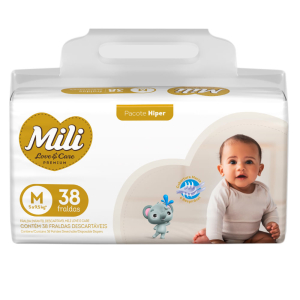Fralda Mili Love & Care Premium M 38 unidades