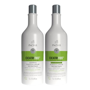 Inoar, Kit Cicatrifios Plástica Capilar – Shampoo E Condicionador 2x1l, Redução De Frizz, Brilho Intenso, Hidratação Profunda, Proteção Térm