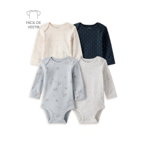 Kit Body Bebê 4 Peças Variadas Multicor Carter's