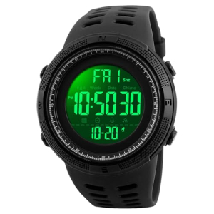 Relógio Masculino Esportivo Militar Digital Redondo Resistente à Água com Luz LED Cronômetro Contagem Regressiva