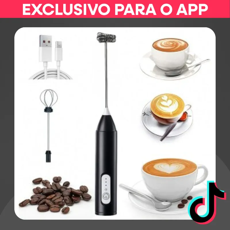 Mini Mixer Portátil Bidirectional Espumador Leite USB Recarregável Cozinha Cafe Ovo com...