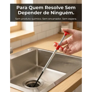 Desentupidor Cano Cozinha Pia Ralo Vaso Cabo Pegador de Objetos Garra Flexível 95cm DOR BLOCK