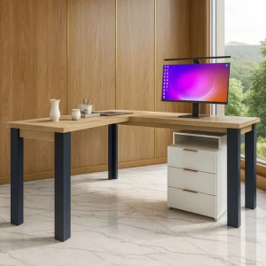 Cômoda Gaveteiro + Mesa Escrivaninha 150x45cm Diretor