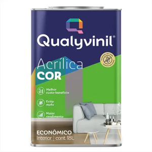Tinta Acrílica Antimofo Qualyvinil 18l Branco Fosco