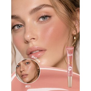 USHAS Blush em Creme Multifuncional Líquido 3 em 1 para Bochechas Olhos e Lábios Maquiagem Misturável de Longa Dura