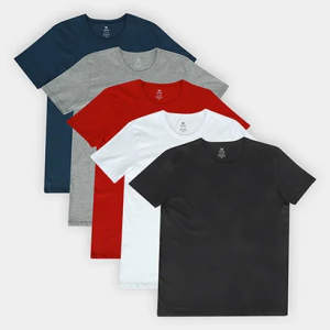 Kit Camiseta Hering C 5 Peças Masculina - P