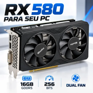 Placa De Vídeo Pci Exp 16gb 256bits Rx 580 Winnfox Gddr5