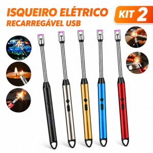 Isqueiro Eletrico Acendedor De Fogão Churrasqueira Vela com Recarga USB