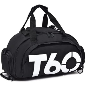 Mochila Mala T60 Para Academia Natação Camping na Cor Preta