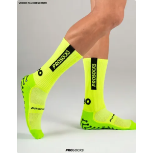 Meia Antiderrapante Futebol Prosocks Ultragrip Cano Alto Cor Ultragrip Verde Fluorescente Tamanho 38-44