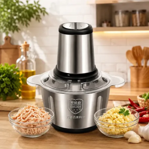 Multiprocessador Elétrico De Alimentos Em Inox 2l Triturador De Alho Tempero Processador De Carne E Legumes Multifuncio
