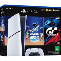 Console PlayStation 5 Slim Edição Digital 825GB + Jogos Astro Bot e Gran Turismo 7