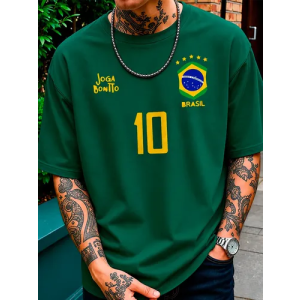Camiseta Oversized Brasil Camisa Torcida Copa 2026 Hexa Over