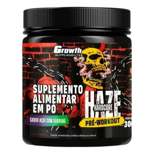 Pré-treino Haze Hardcore 300g Growth Supplements Sabor Açaí Com Guaraná