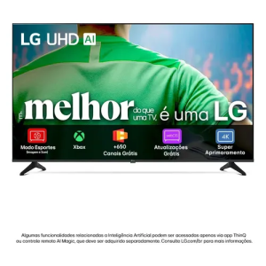 Smart TV LG UHD AI UA75 65 polegadas HDR10 Pro Processador 7 AI Ger8 webOS 25